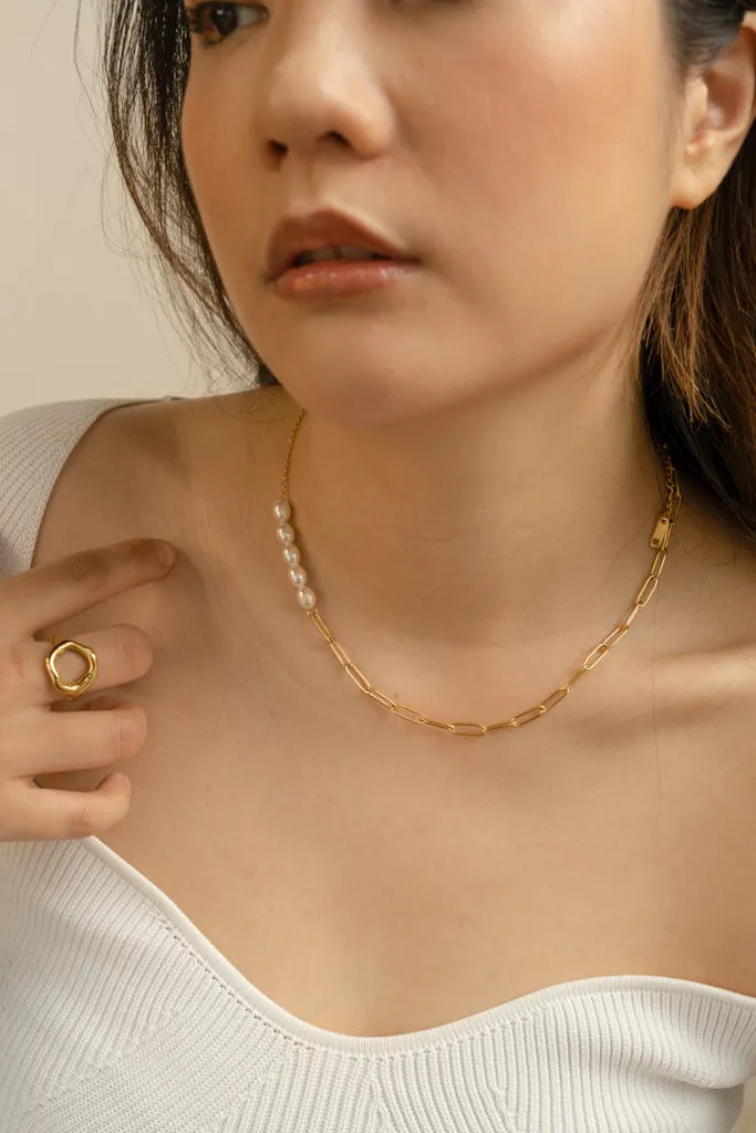 Paperclip Chain & Pearl Necklace