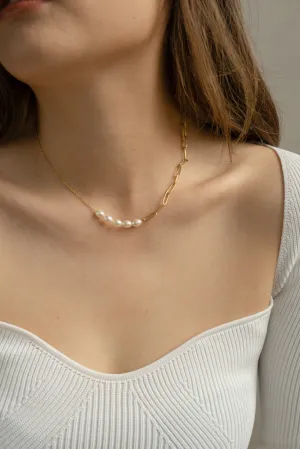Paperclip Chain & Pearl Necklace