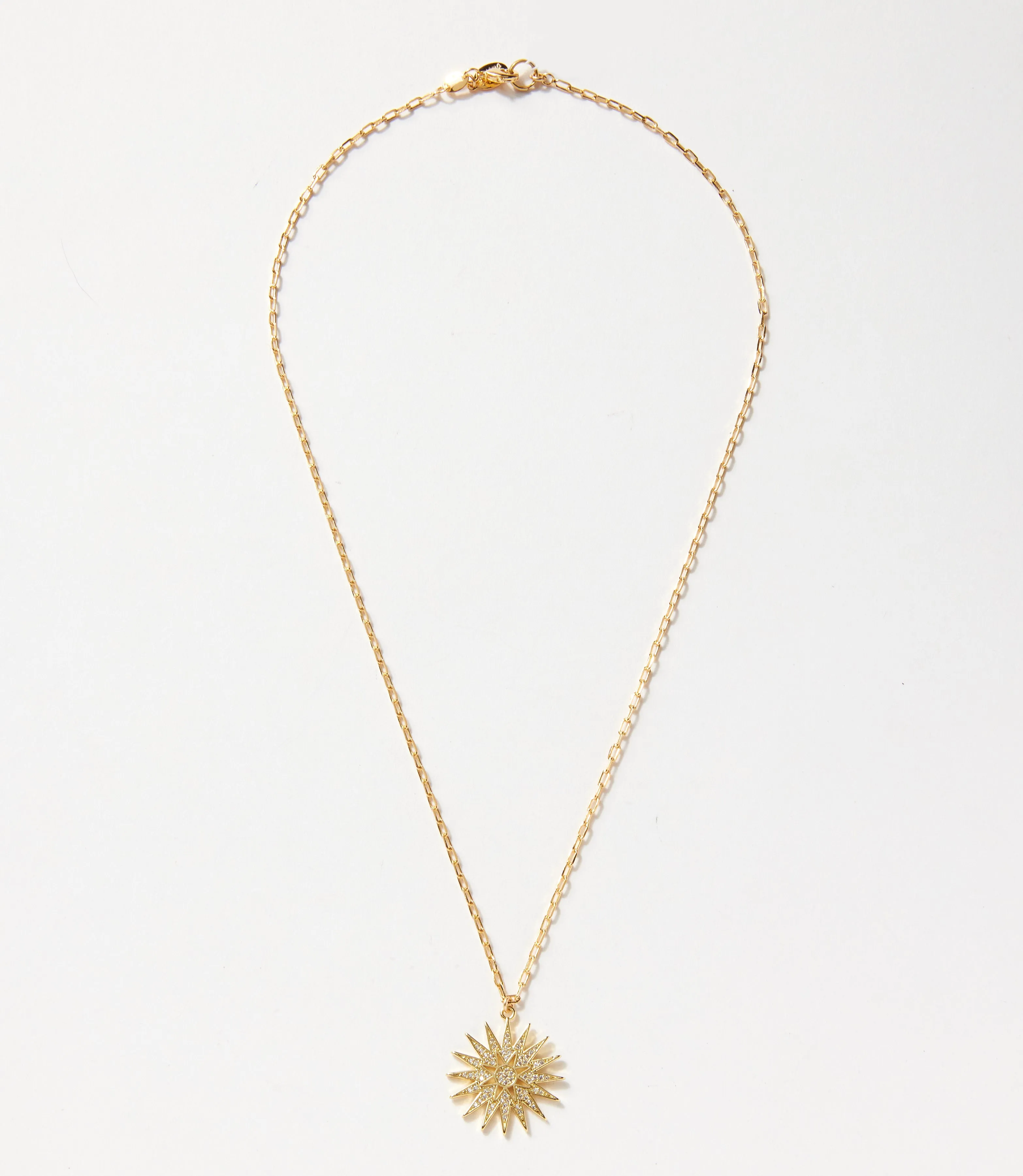 Pavé Crystal Sunburst Necklace