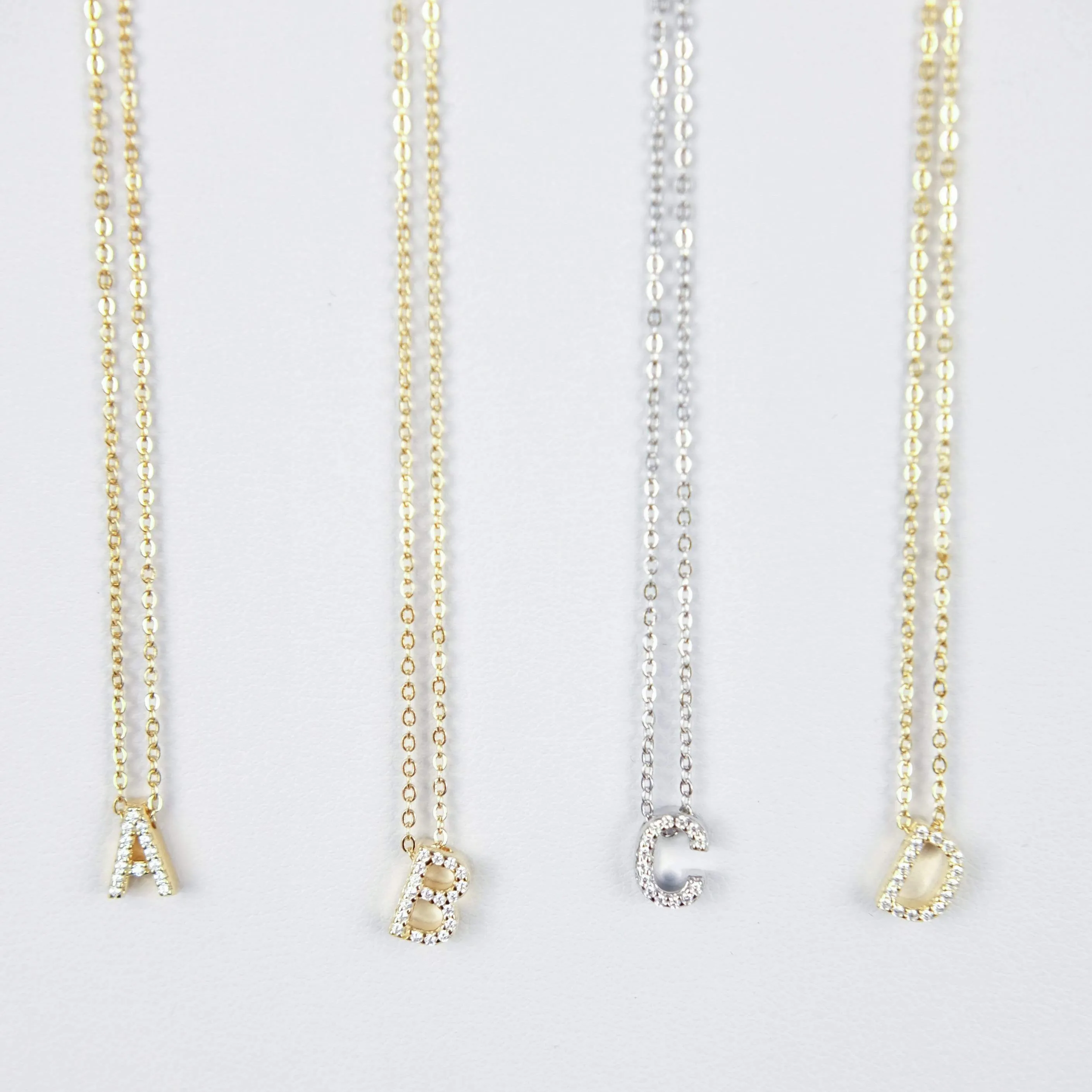 Pave Initial Necklace