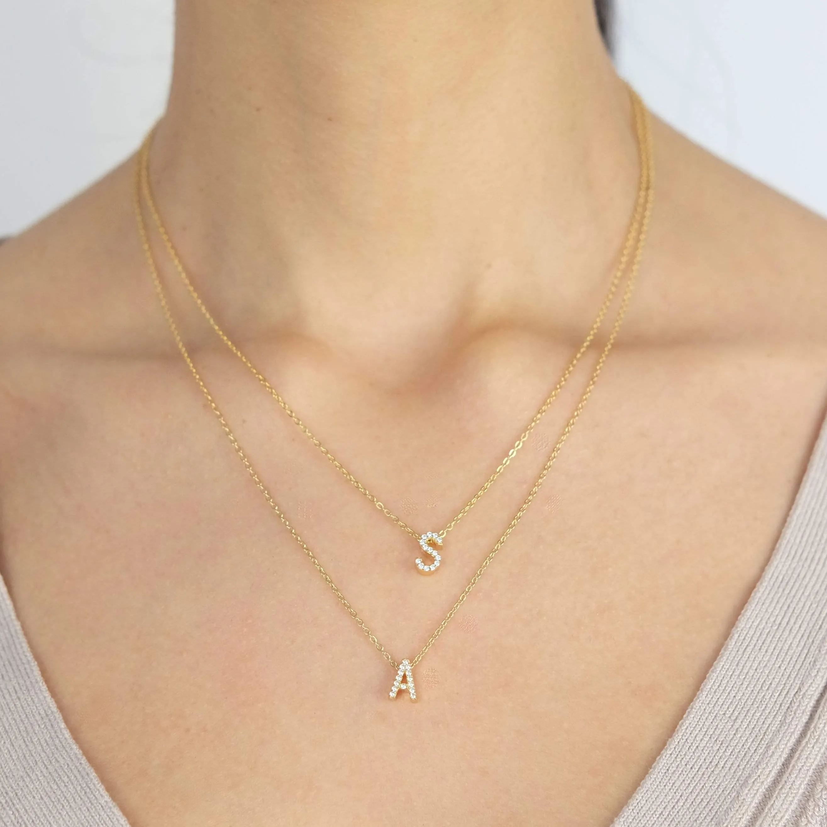 Pave Initial Necklace