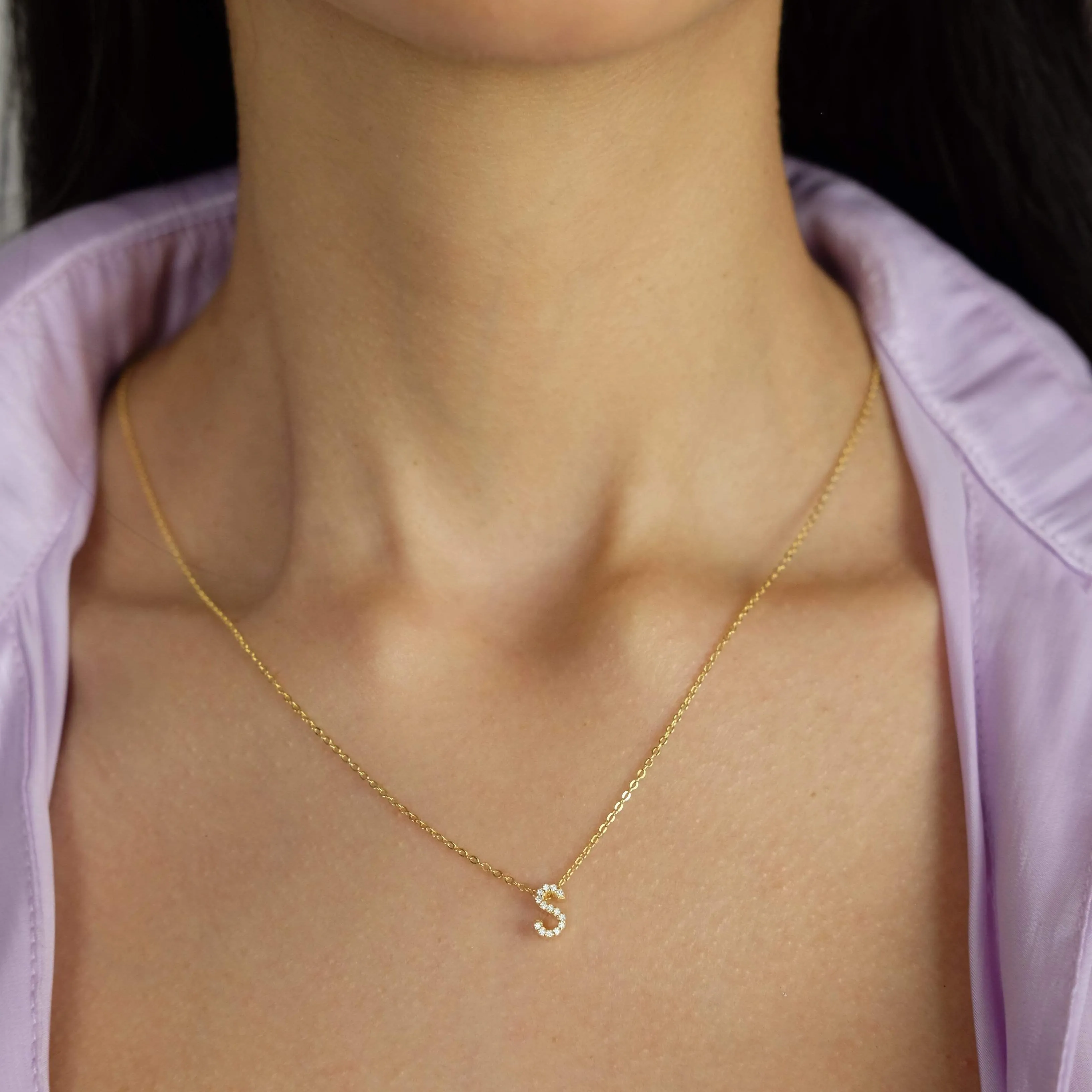 Pave Initial Necklace