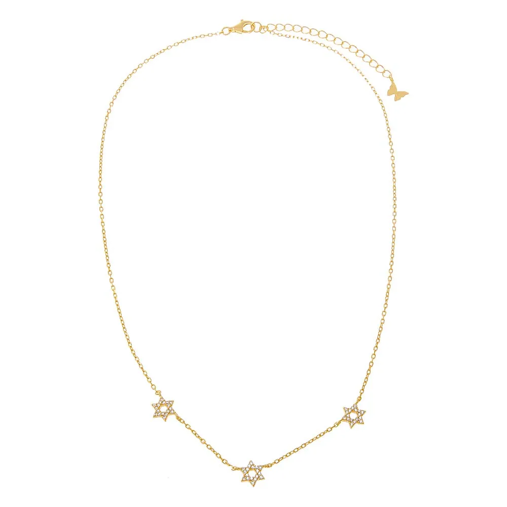 Pave Jewish Charms Necklace