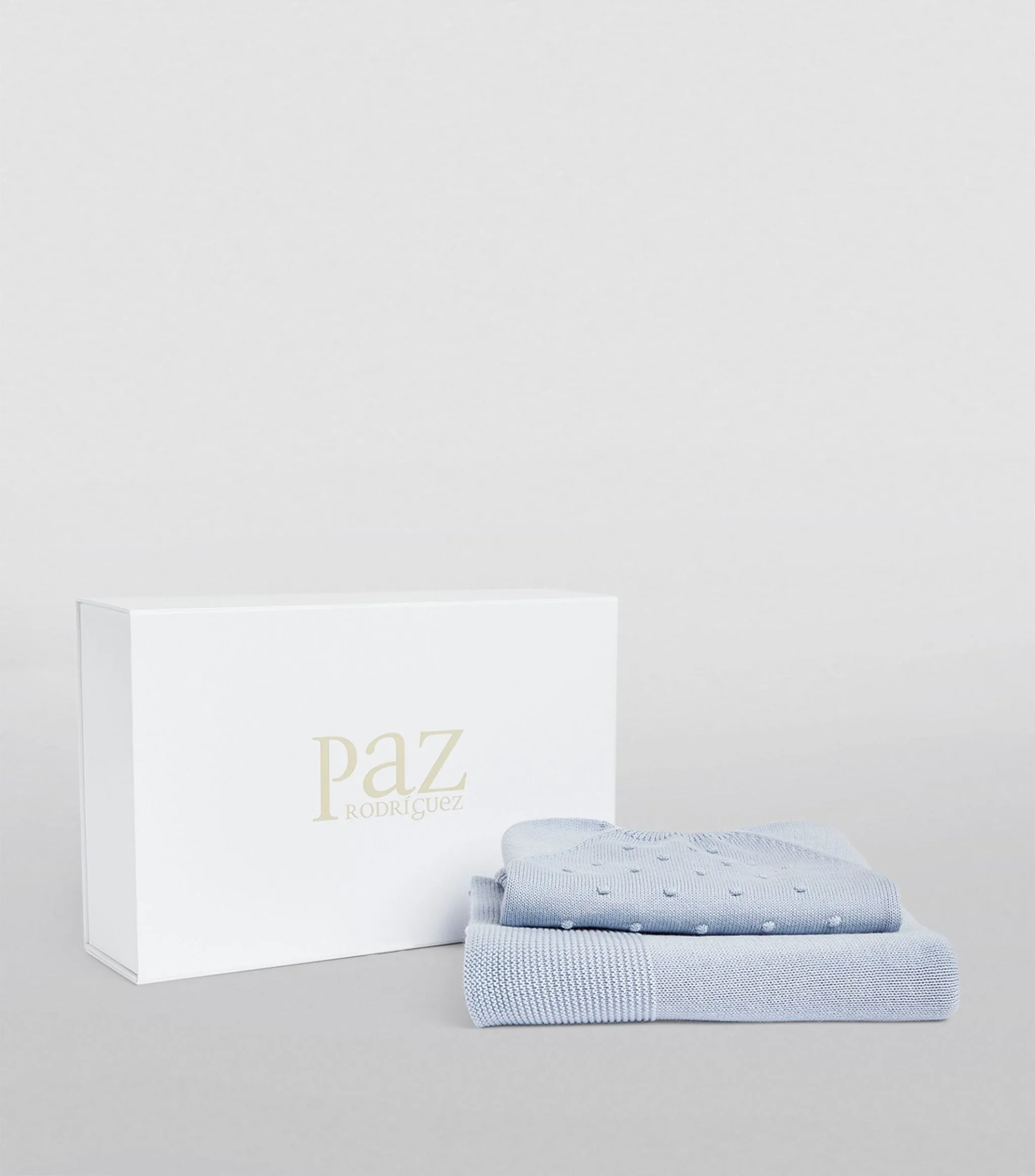 Paz Rodriguez Blue Knitted Four Piece Gift Set