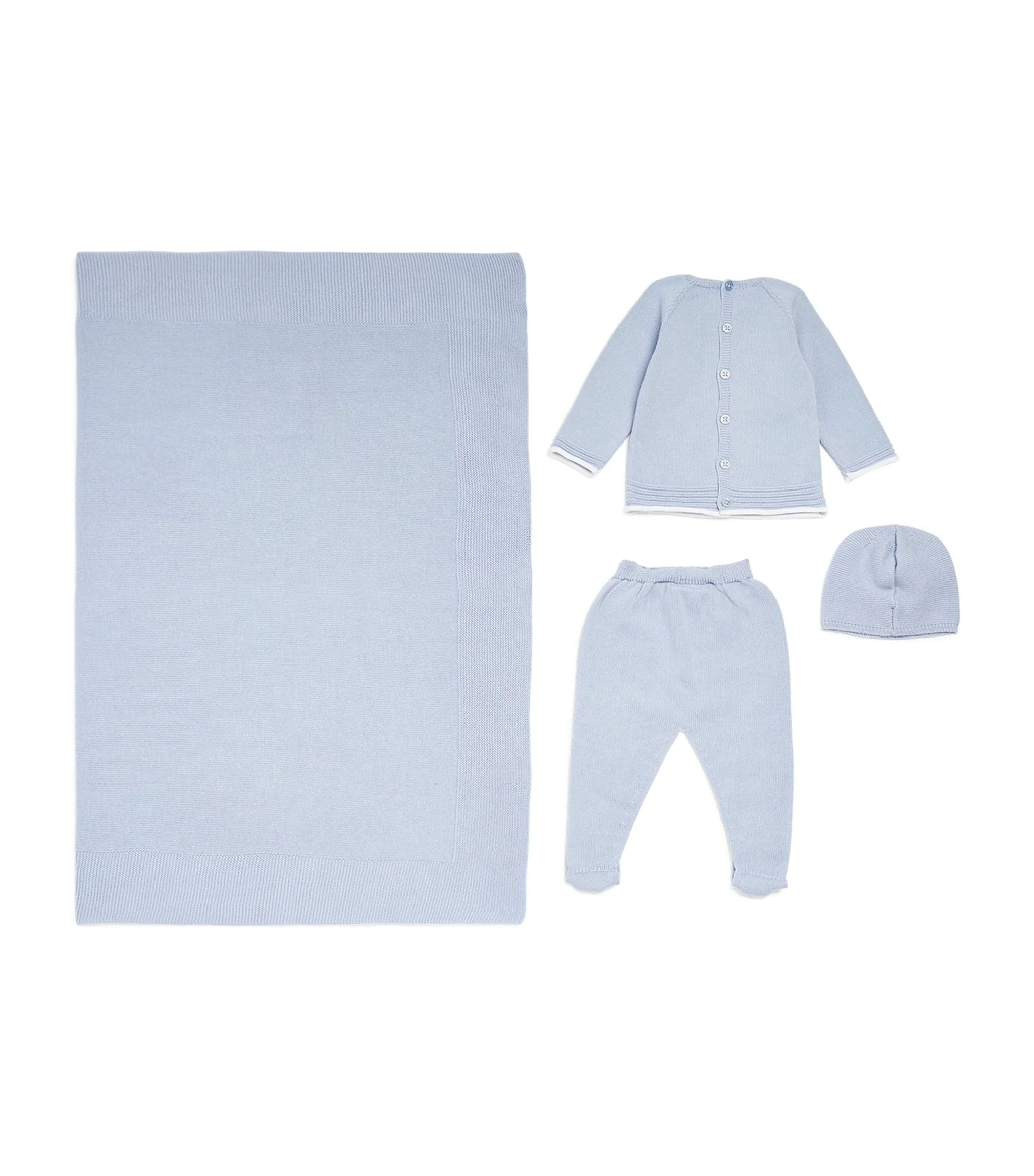 Paz Rodriguez Blue Knitted Four Piece Gift Set
