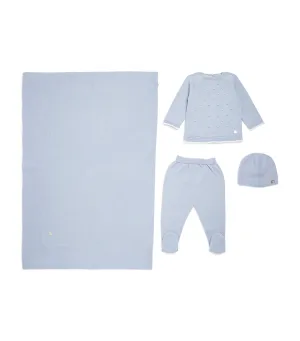 Paz Rodriguez Blue Knitted Four Piece Gift Set
