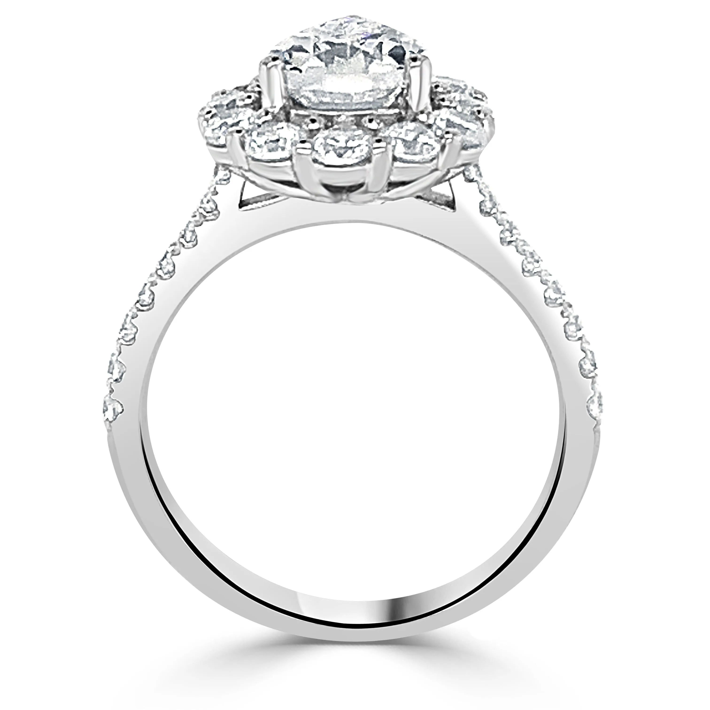 Pear Halo Diamond Halo Engagement Ring | 0.50 Carat Total Weight