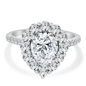 Pear Halo Diamond Halo Engagement Ring | 0.50 Carat Total Weight