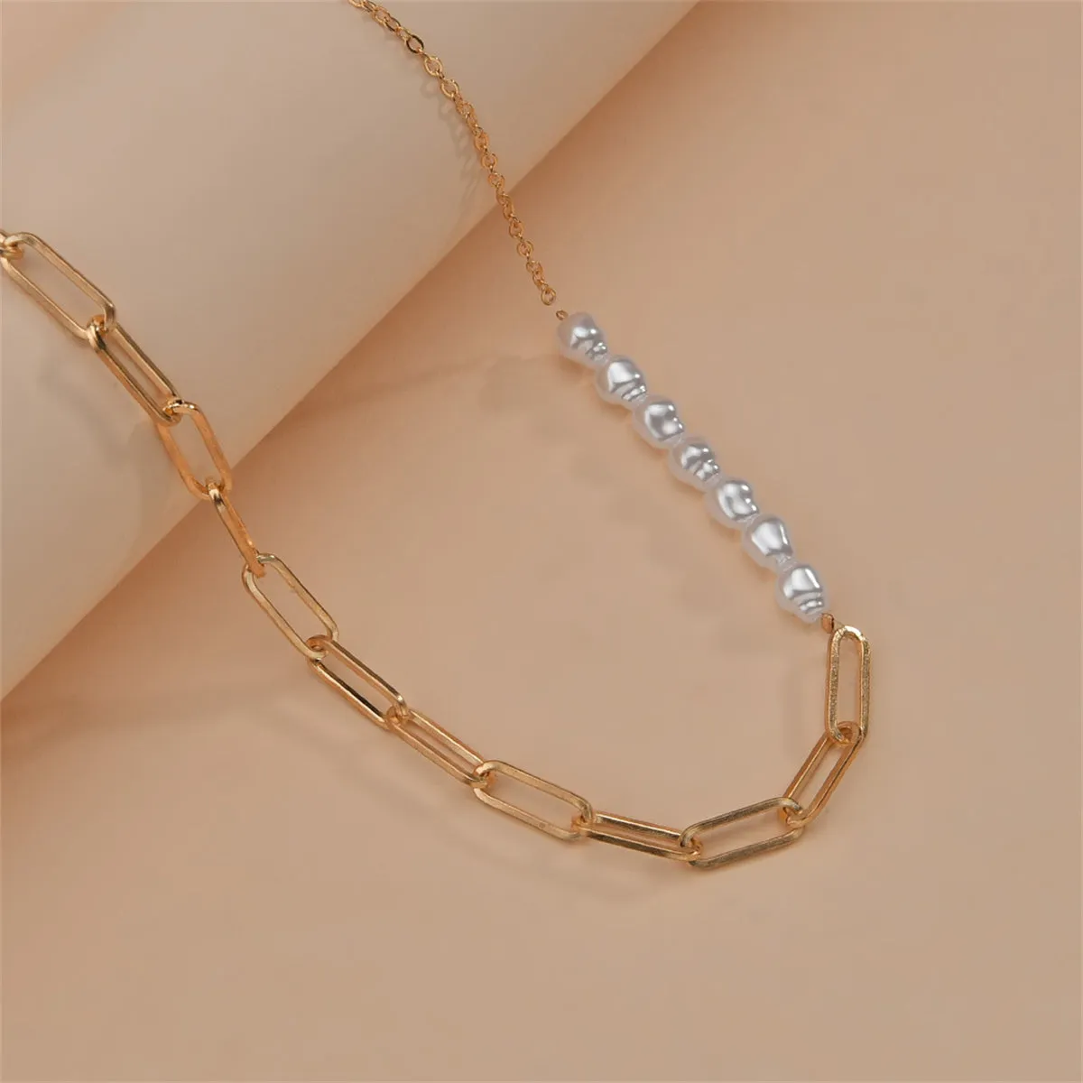 Pearl & 18K Gold-Plated Baroque Chain Link Necklace