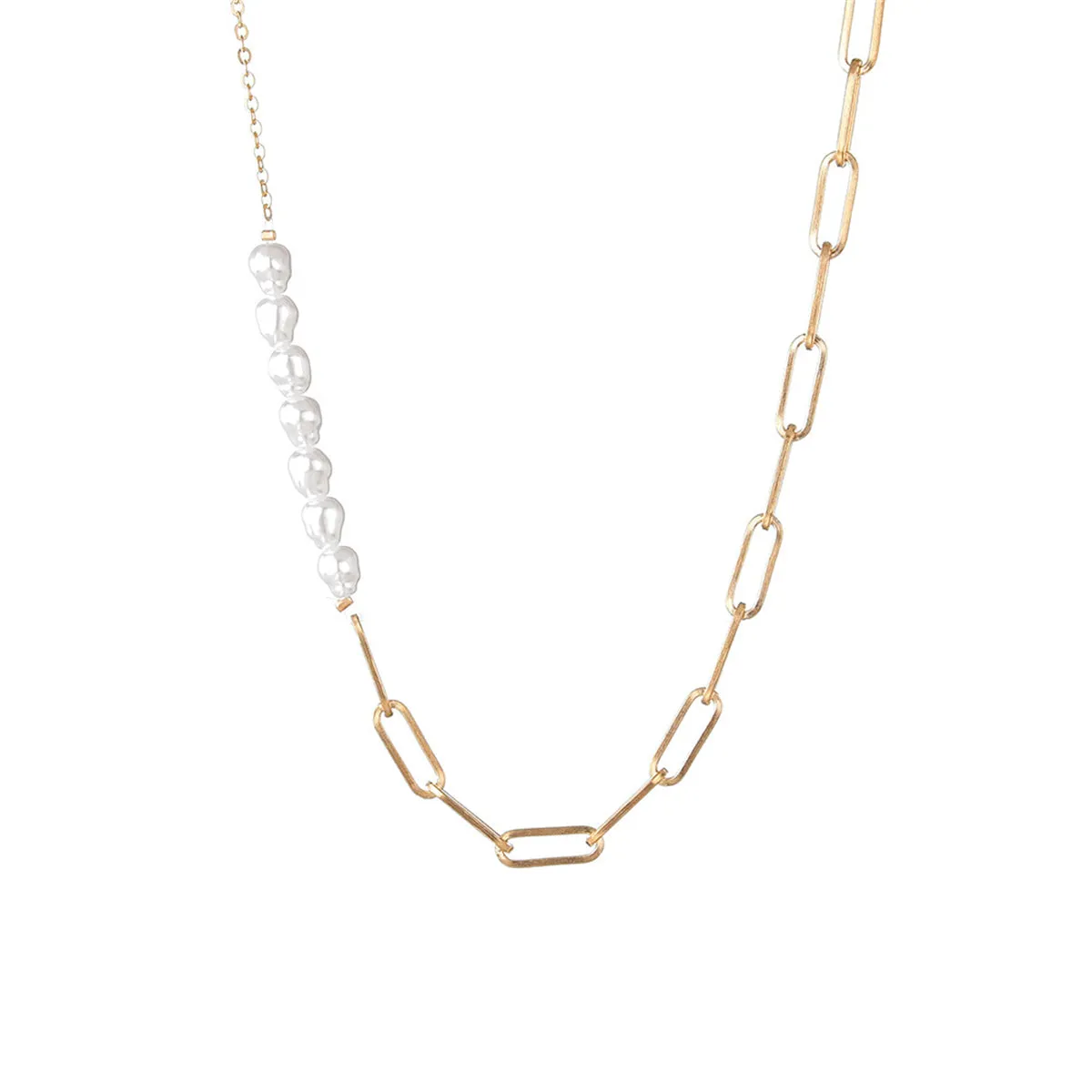 Pearl & 18K Gold-Plated Baroque Chain Link Necklace