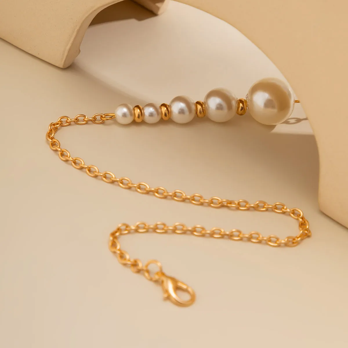 Pearl & 18K Gold-Plated Beaded Bar Pendant Necklace