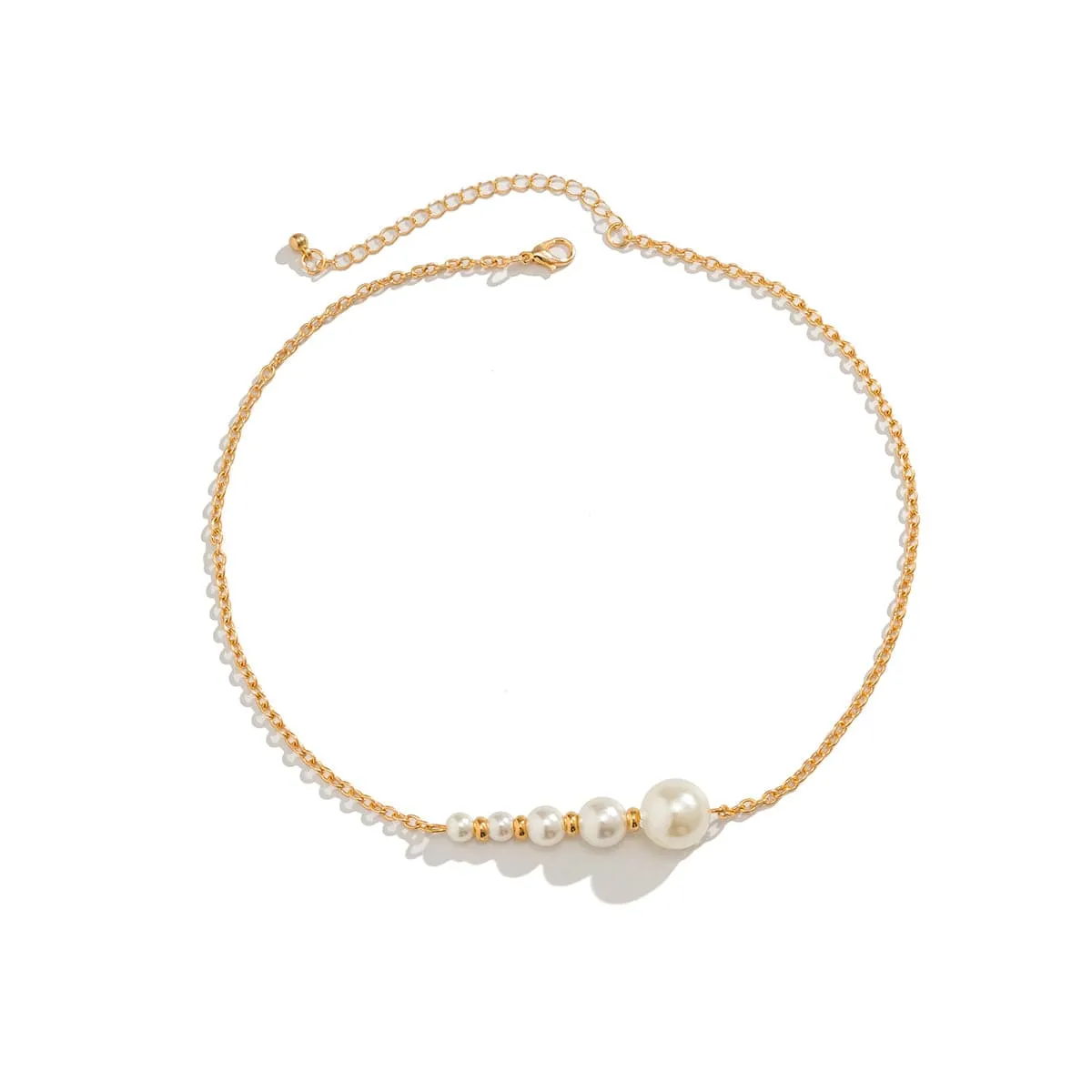 Pearl & 18K Gold-Plated Beaded Bar Pendant Necklace