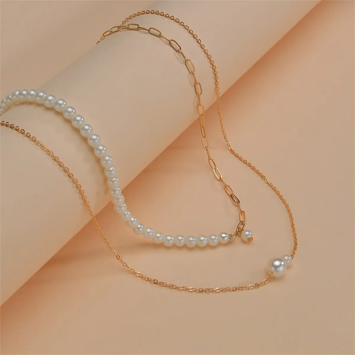 Pearl & 18K Gold-Plated Layered Pendant Necklace