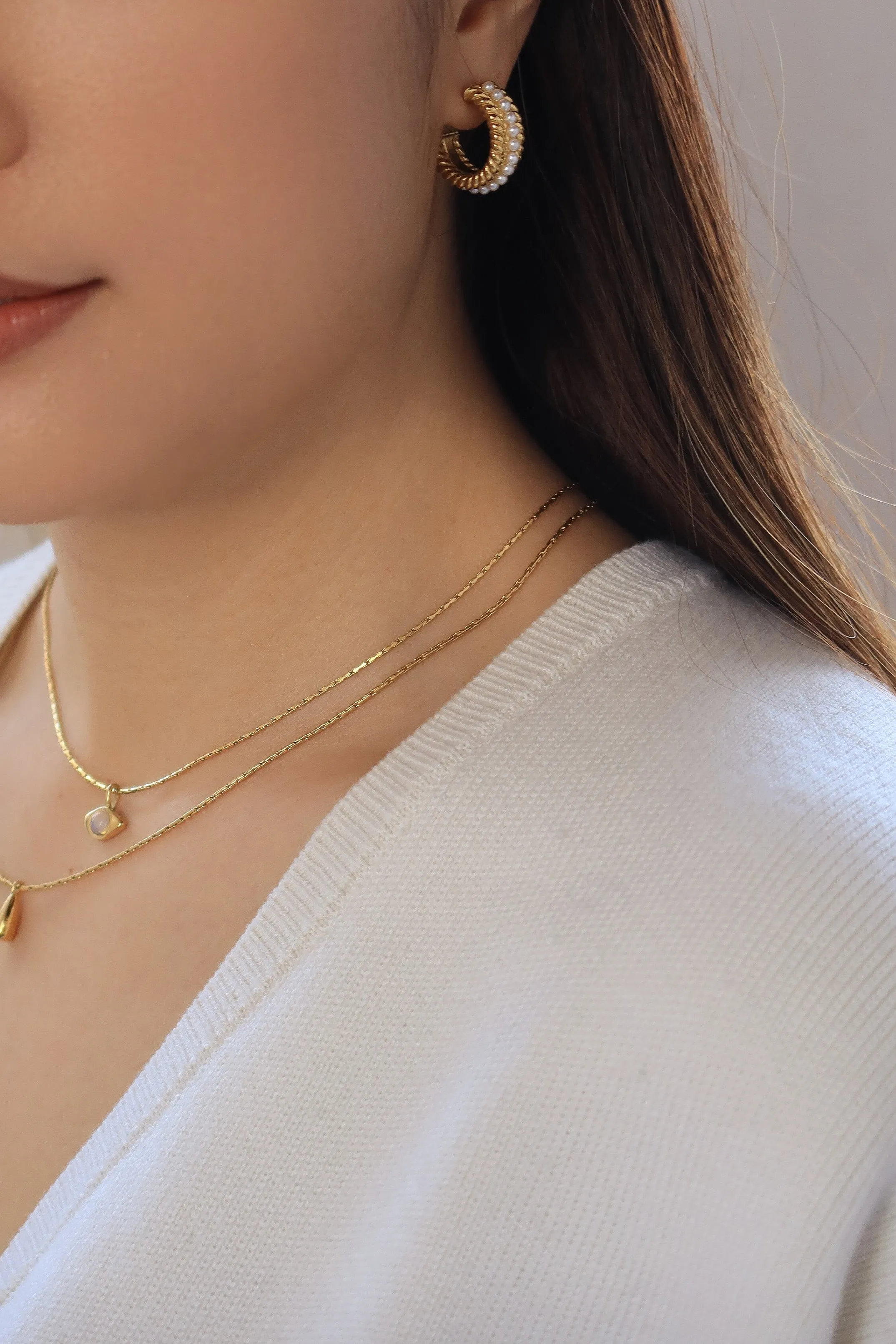 Pearl & Twisted Hoops