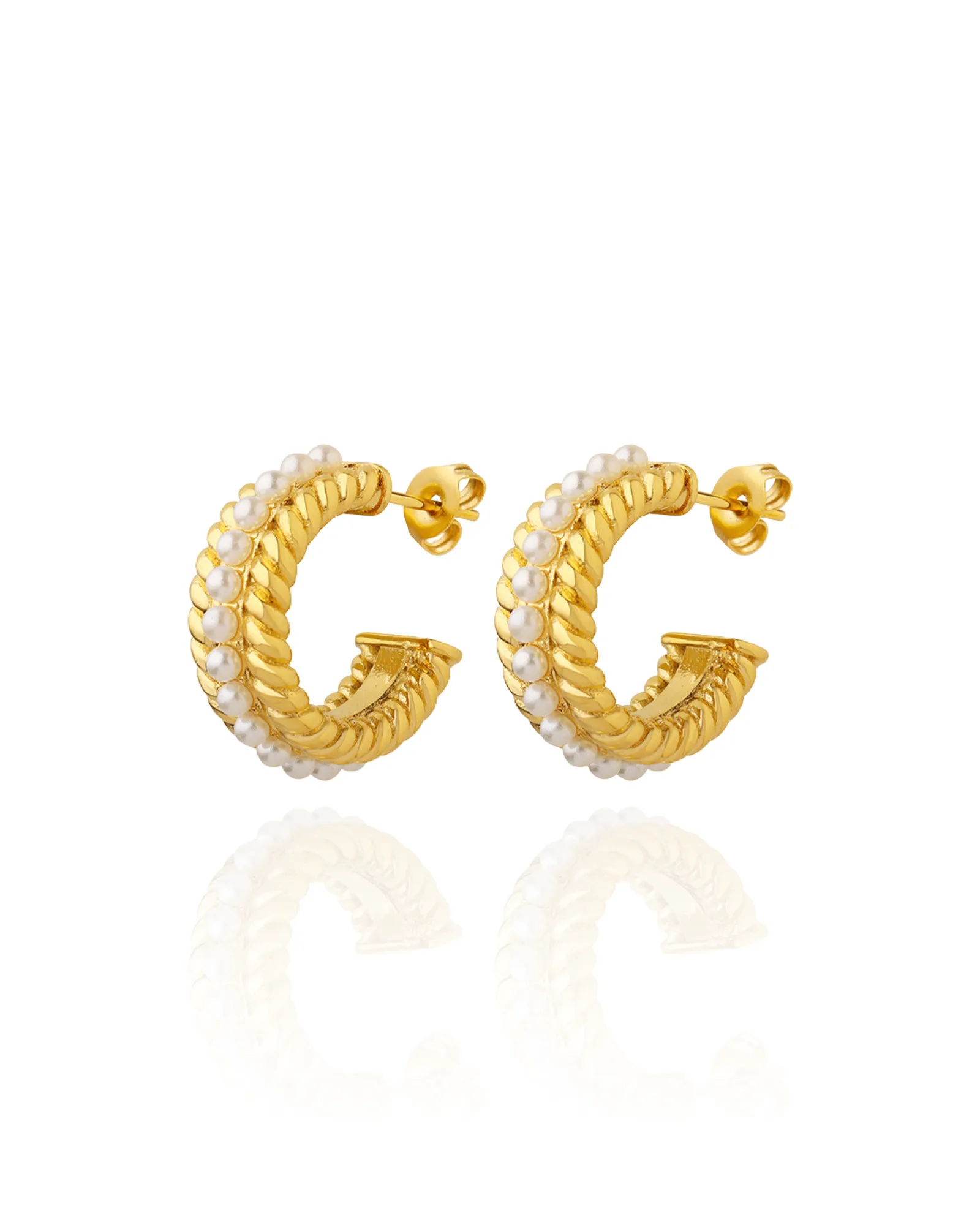 Pearl & Twisted Hoops