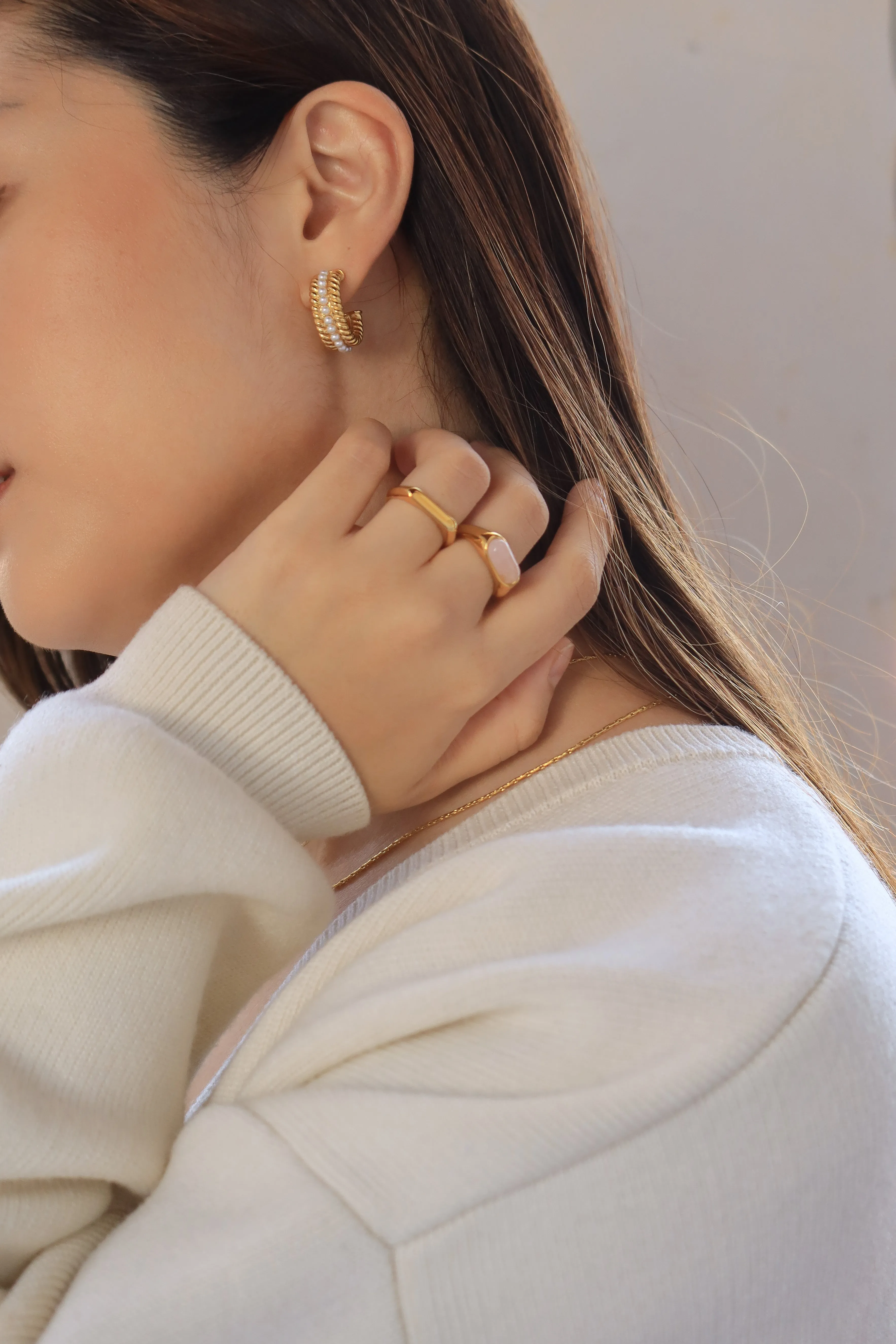 Pearl & Twisted Hoops
