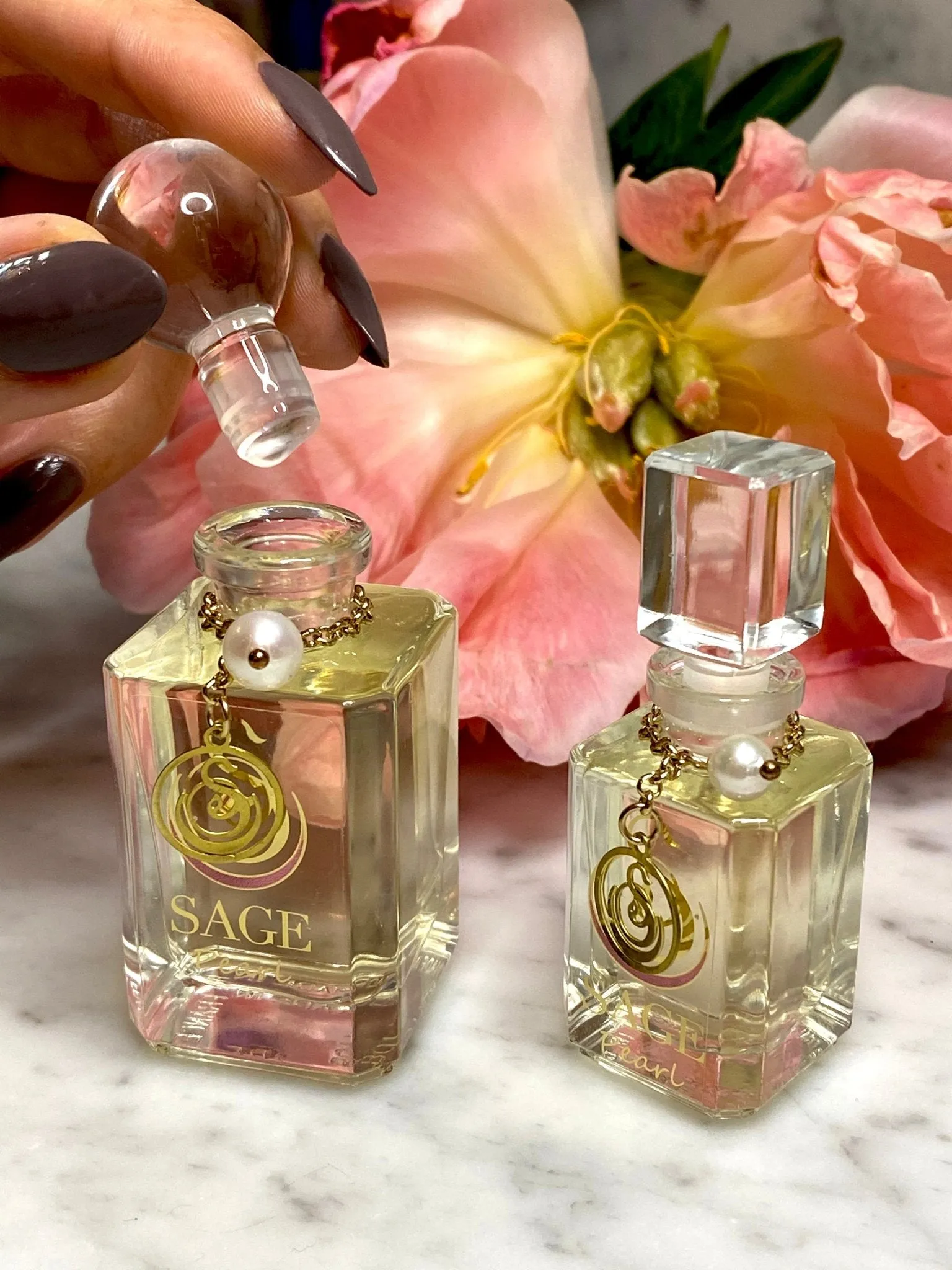 Pearl Vanity Bottle by Sage, Pure Perfume Oil Concentrate