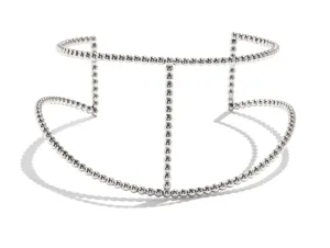 Pearled Arc Collar in Silver