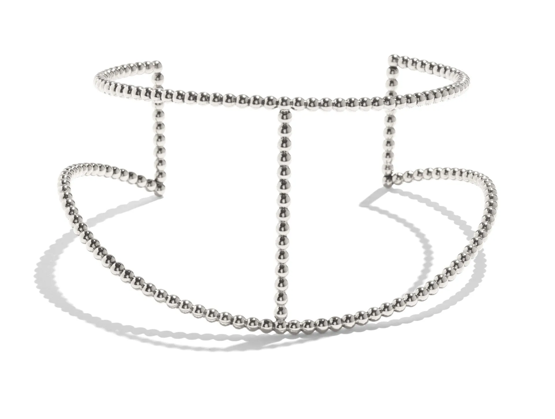 Pearled Arc Collar in Silver