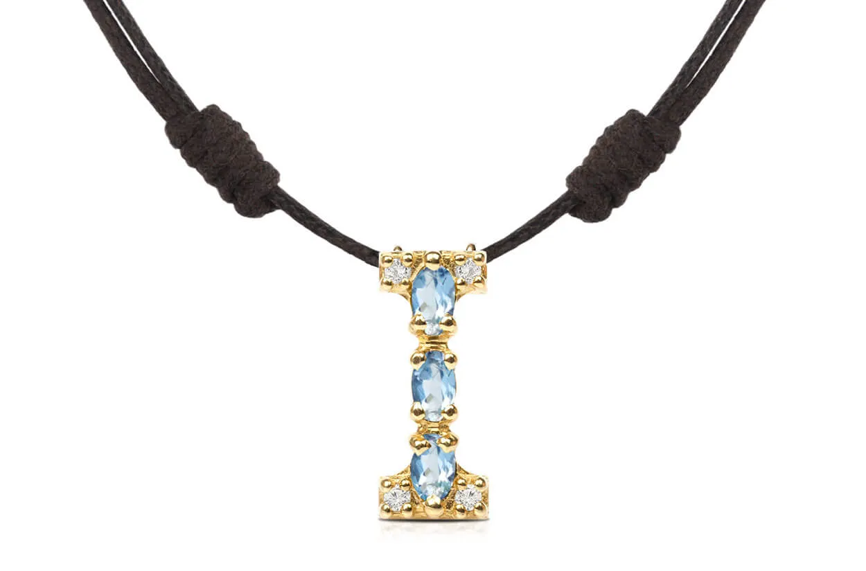 Pendant Letter I Initial 18kt Gold
