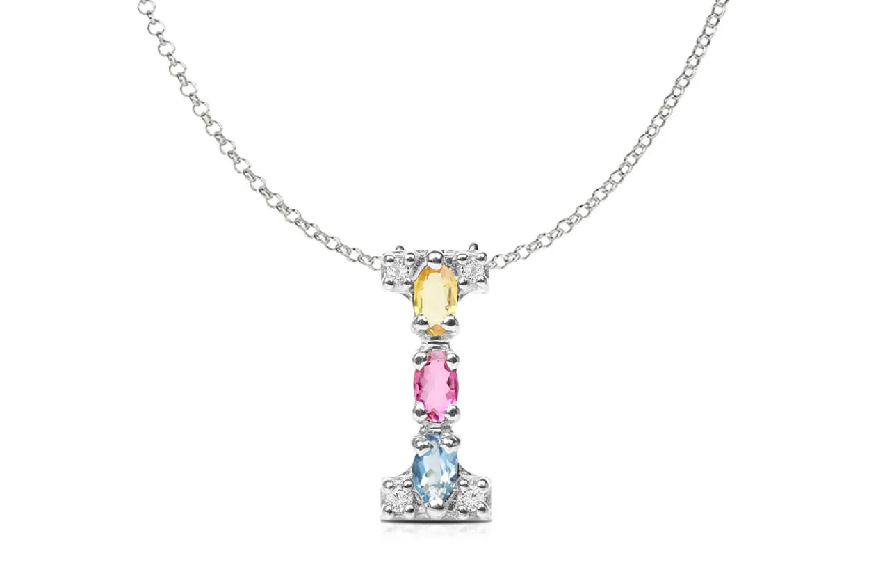 Pendant Letter I Initial 18kt Gold