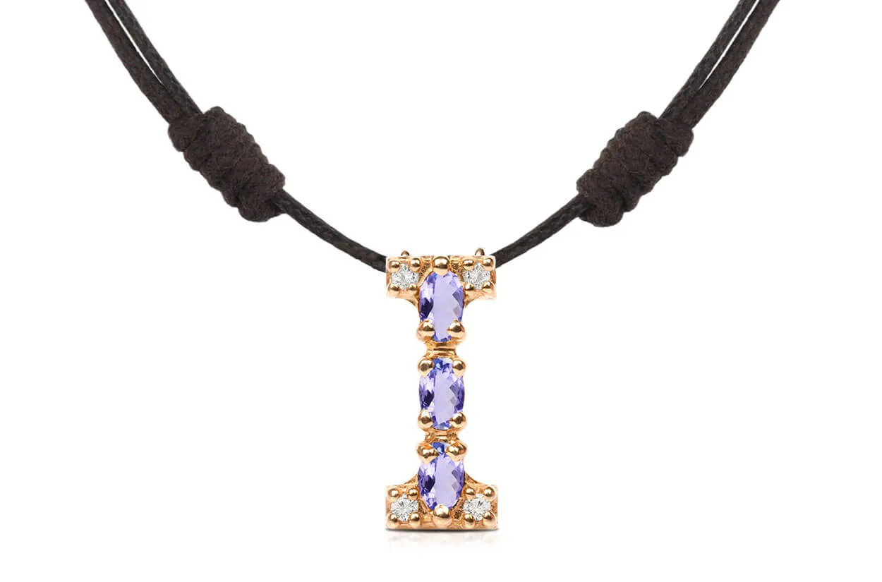 Pendant Letter I Initial 18kt Gold