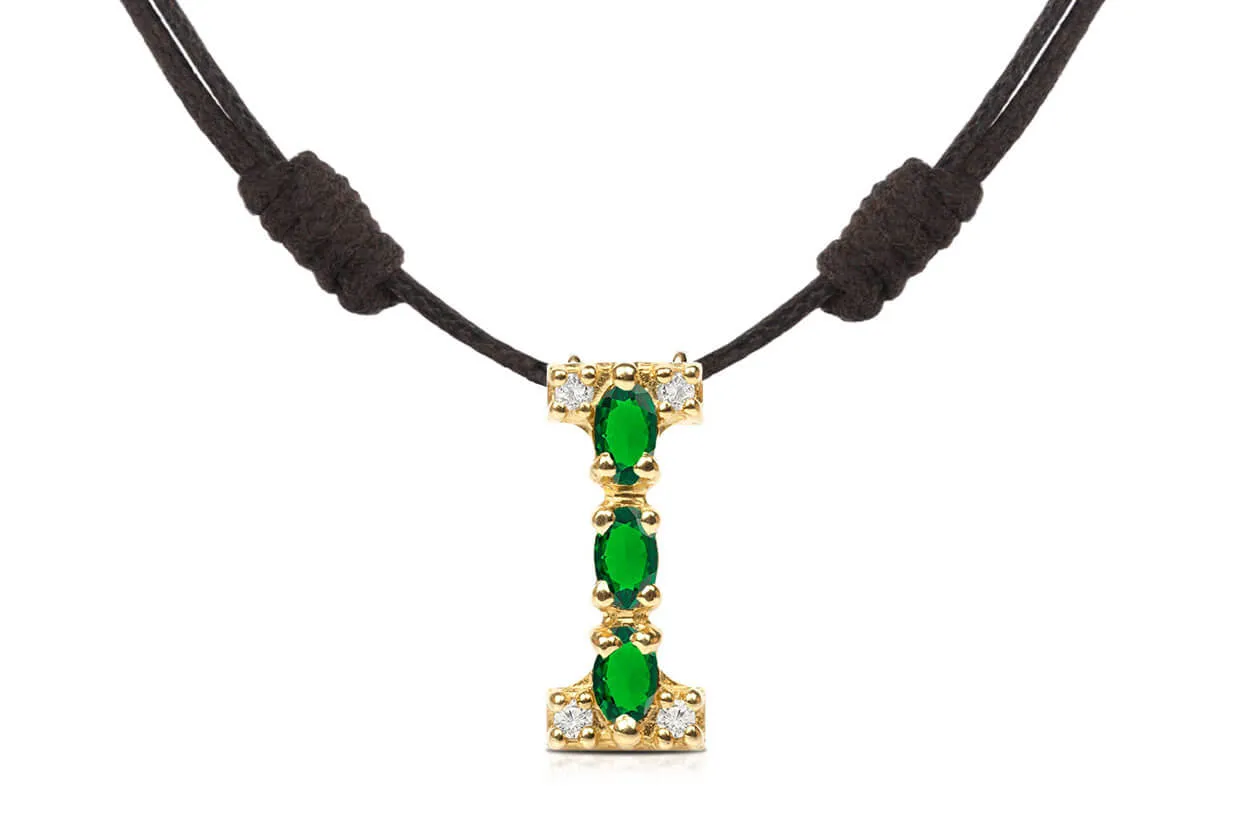Pendant Letter I Initial 18kt Gold