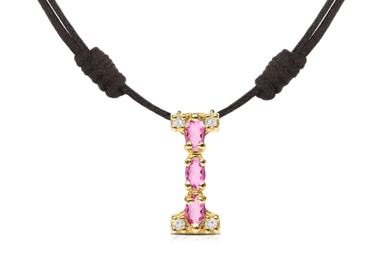 Pendant Letter I Initial 18kt Gold