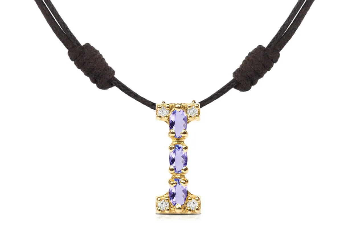 Pendant Letter I Initial 18kt Gold