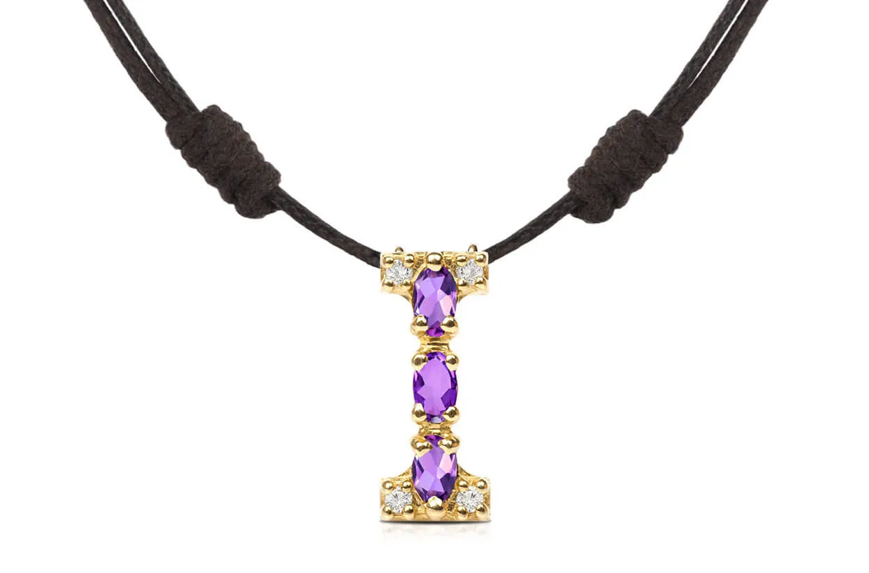 Pendant Letter I Initial 18kt Gold