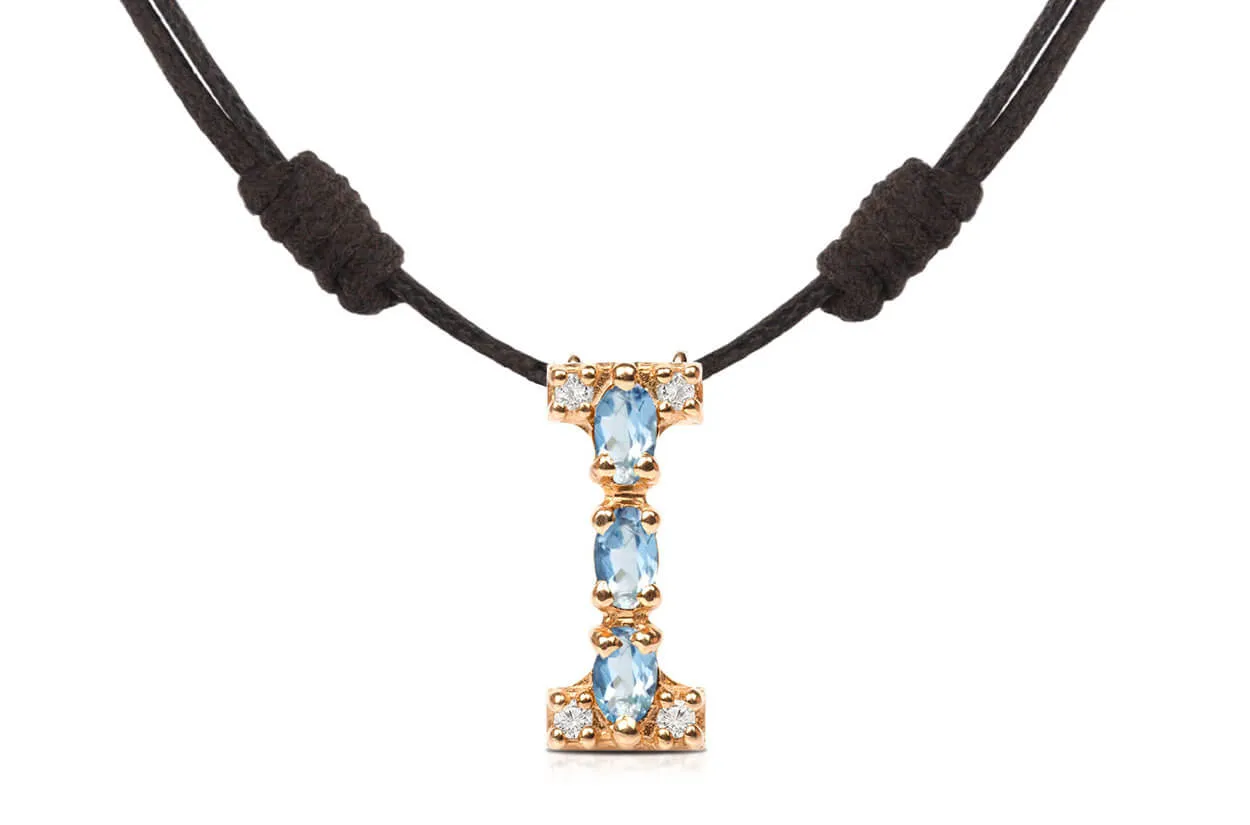 Pendant Letter I Initial 18kt Gold