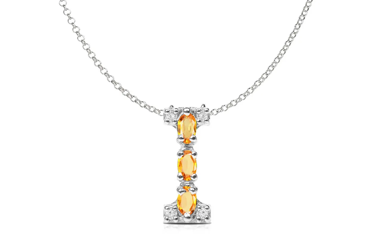 Pendant Letter I Initial 18kt Gold