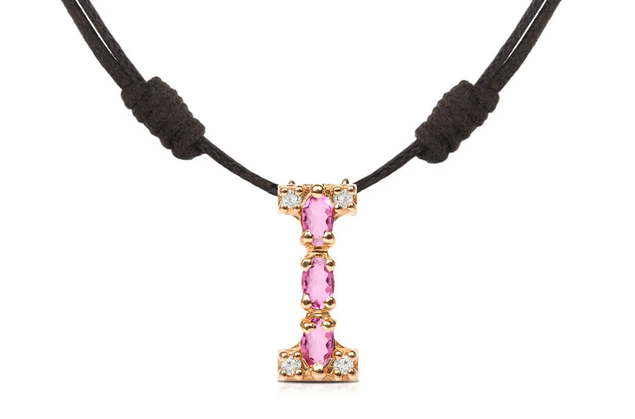 Pendant Letter I Initial 18kt Gold
