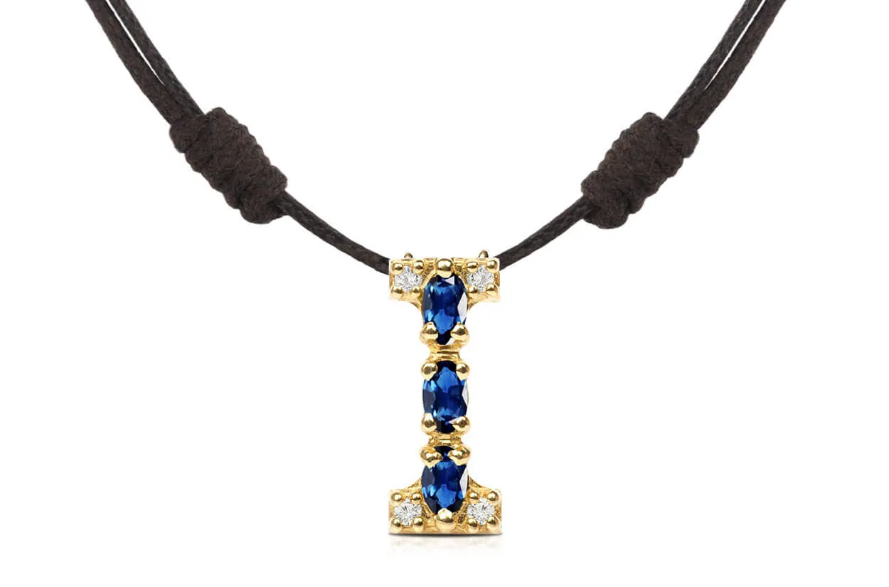Pendant Letter I Initial 18kt Gold