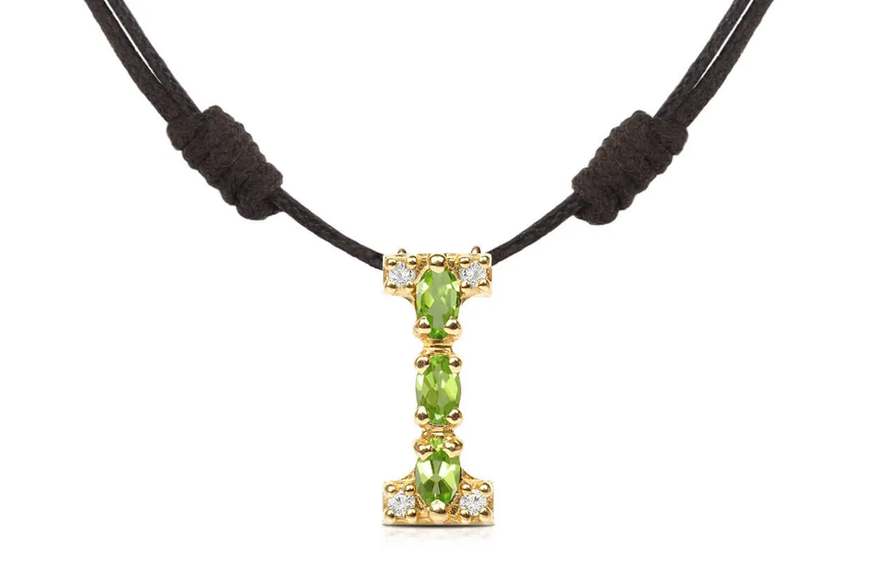 Pendant Letter I Initial 18kt Gold