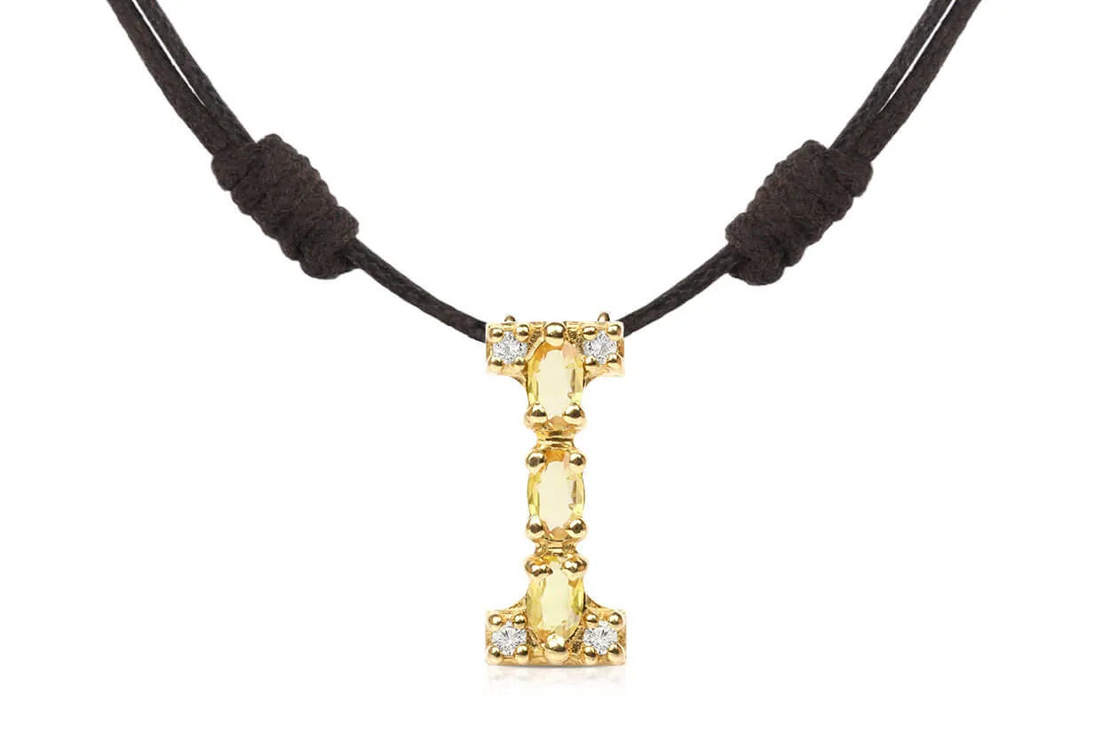 Pendant Letter I Initial 18kt Gold