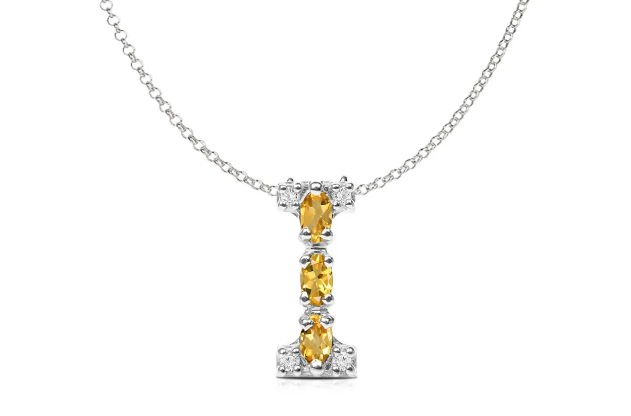 Pendant Letter I Initial 18kt Gold
