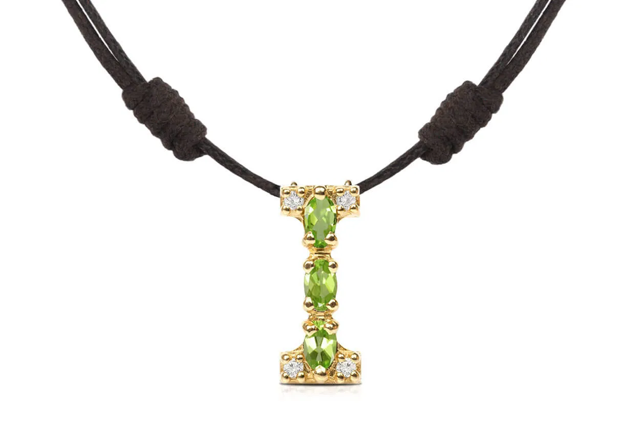 Pendant Letter I Initial 18kt Gold