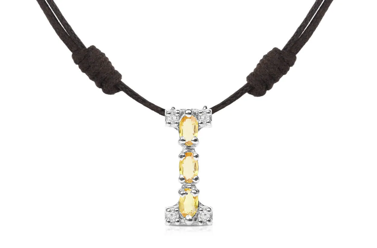 Pendant Letter I Initial 18kt Gold