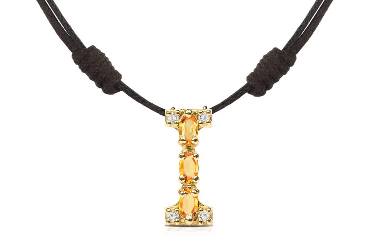 Pendant Letter I Initial 18kt Gold