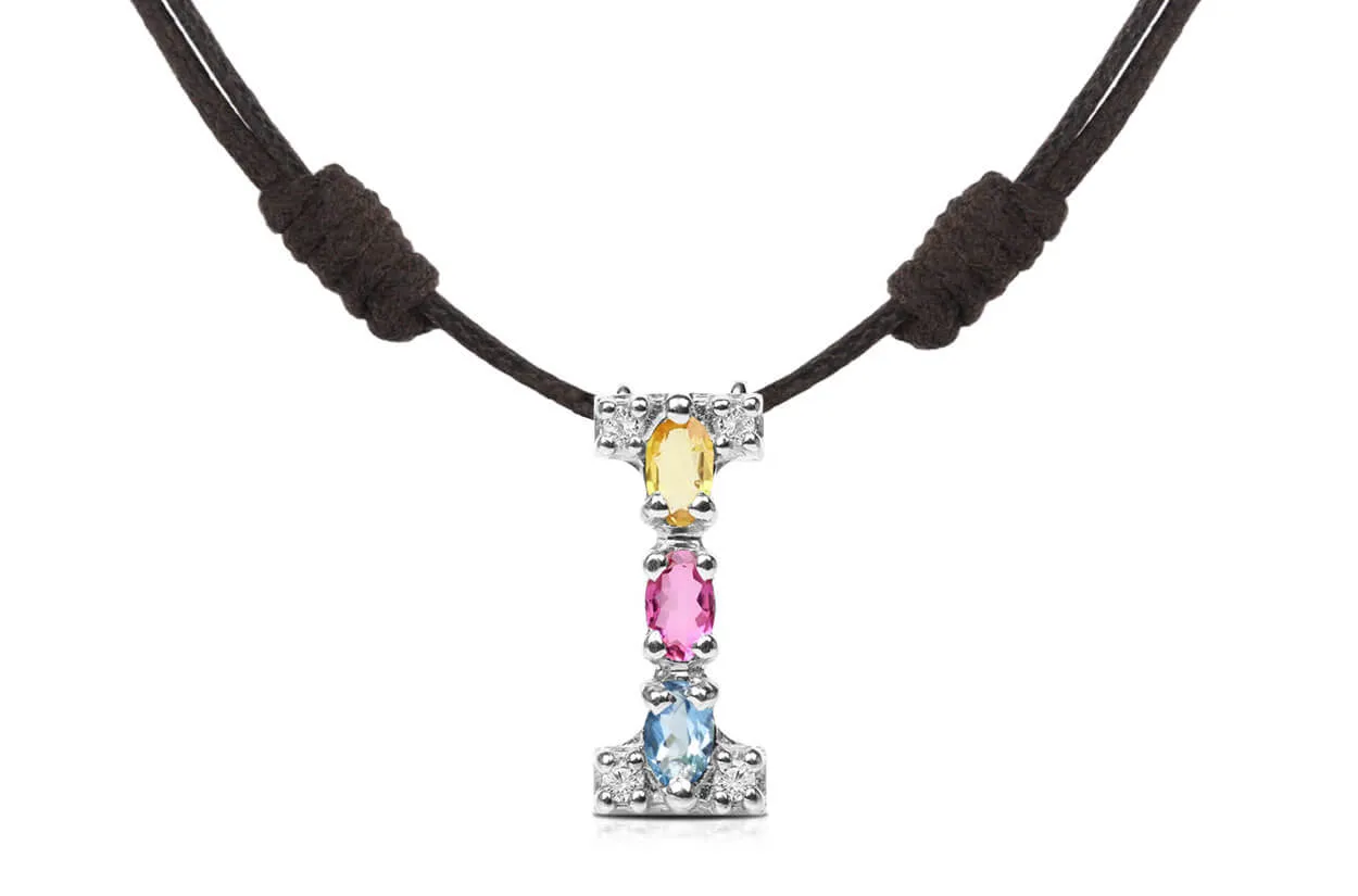 Pendant Letter I Initial 18kt Gold