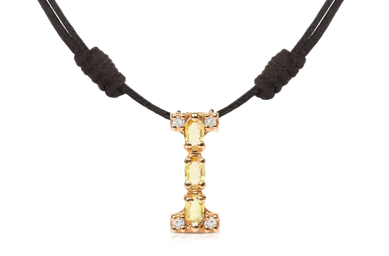 Pendant Letter I Initial 18kt Gold