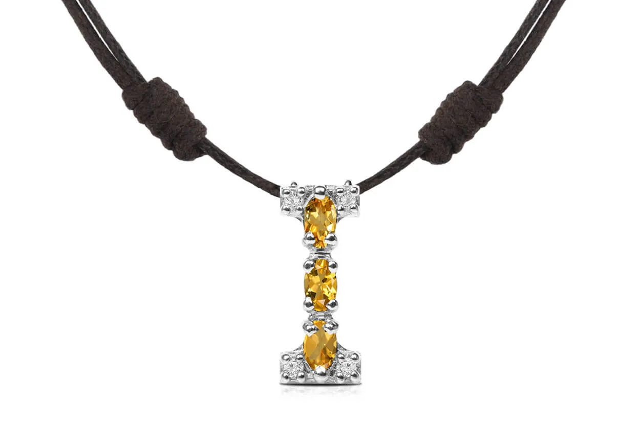 Pendant Letter I Initial 18kt Gold