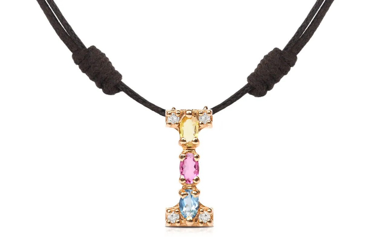 Pendant Letter I Initial 18kt Gold