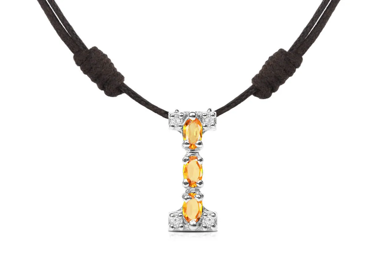 Pendant Letter I Initial 18kt Gold