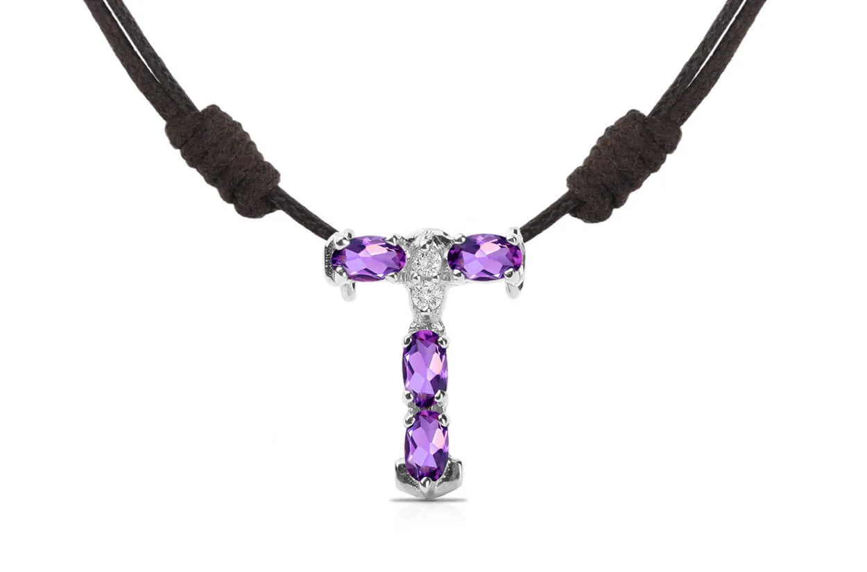Pendant Letter T Initial 18kt Gold