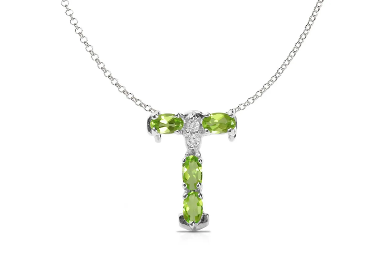 Pendant Letter T Initial 18kt Gold