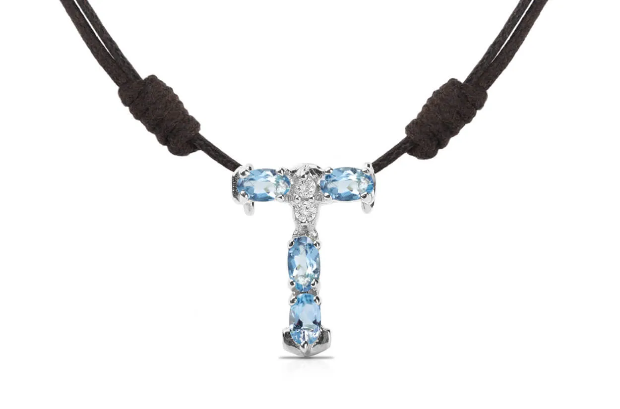 Pendant Letter T Initial 18kt Gold