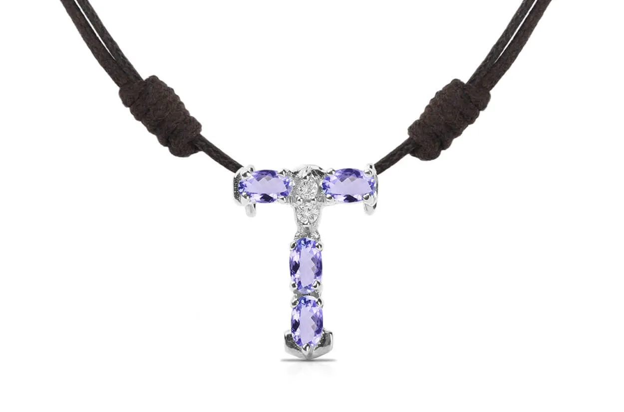 Pendant Letter T Initial 18kt Gold