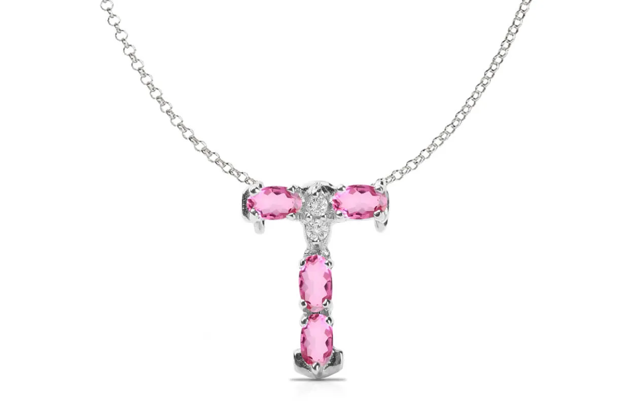 Pendant Letter T Initial 18kt Gold
